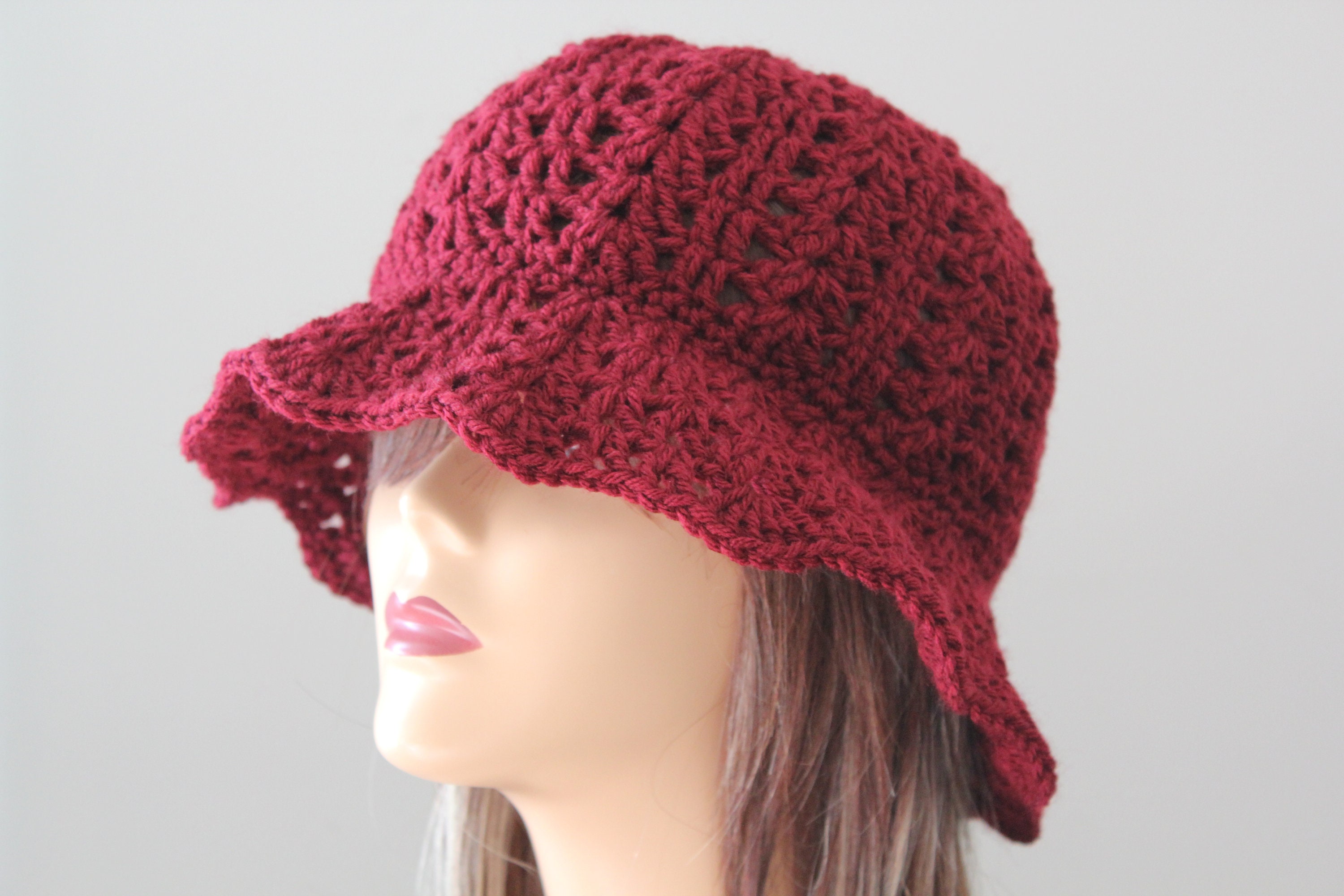 Handcrafted Burgundy Crochet Hat Burgundy Pop Stitch Crochet Hat - CocoZini main image 2