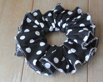 Chouchou fait main Blanc, pois noirs