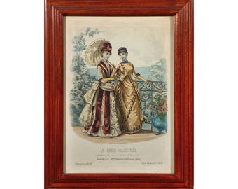 Framed Le Journal Des Dames Et Des Demoiselles Plate 1120b-- 1873