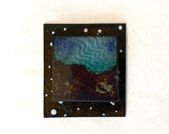 Tiny Wall Art, Glass Enamel Small Art for Intimate Spaces, Northern Lights, Aurora Borealis, Miniature Painting