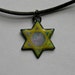 Enameled Star of David pendant / Jewish Star Necklace / copper enamel Judaica / slight second