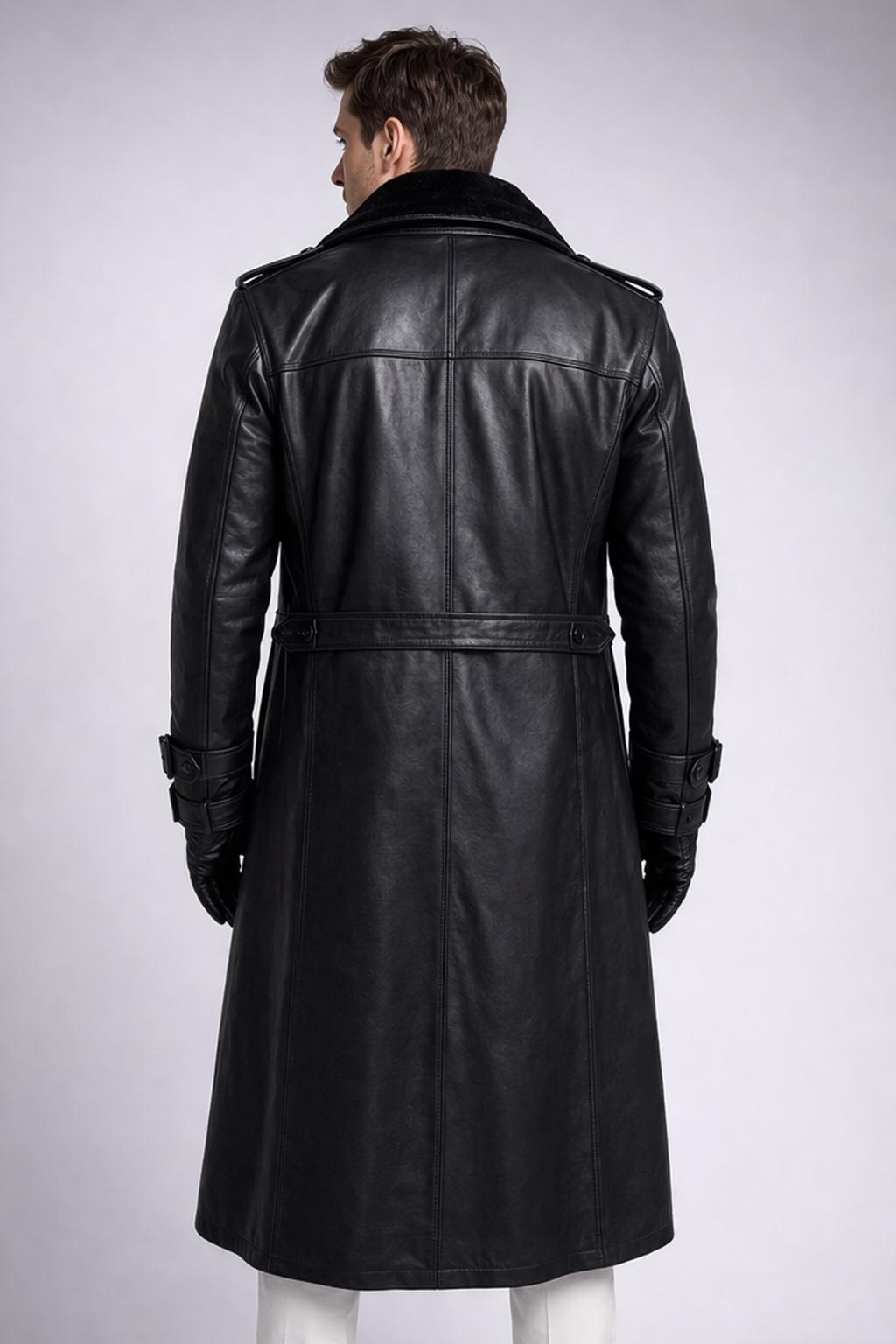 Handmade Customized Resident Evil Zeno Black Leather Trench Coat