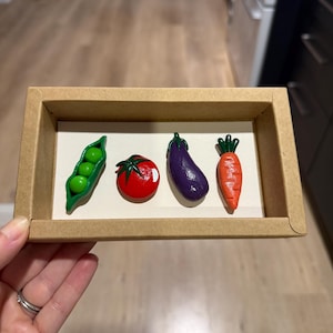 Set of 4 - Handmade Clay Fridge Magnets