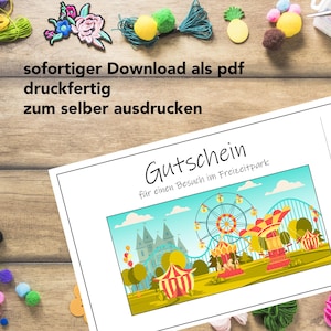 Buono regalo parco divertimenti buono compleanno compleanno bambini