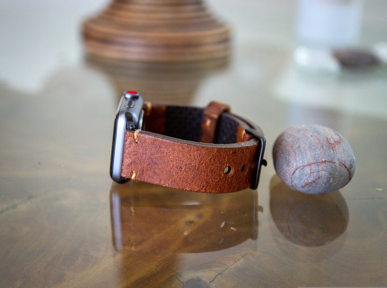 Minimalist Apple Watch Band 38MM 40MM 42MM 44MM Terracotta Leather Apple Watch Strap Men Women Unisex Handmade in USA