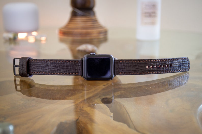 Dark Brown Leather Apple Watch Band 38MM 40MM 42MM 44MM Leather Apple Watch Strap Men Women Unisex Handmade in USA