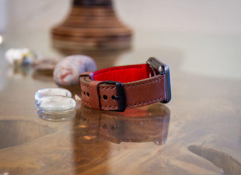 Apple Watch Band Brown Italian Leather 38MM / 40MM / 42MM / 44MM Handmade Genuine Calfskin Watch Strap