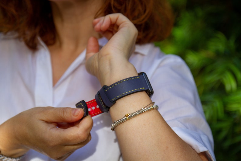 Apple Watch Band Nappa Leather Indigo 38MM / 40MM / 42MM / 44MM Handmade Nappa Leather Watch Strap