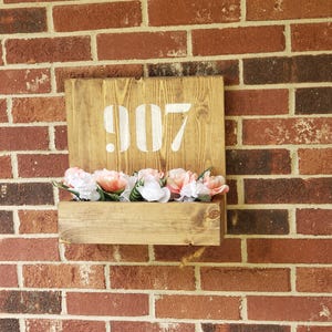 Planter box,  address box, wood decor, outside decor