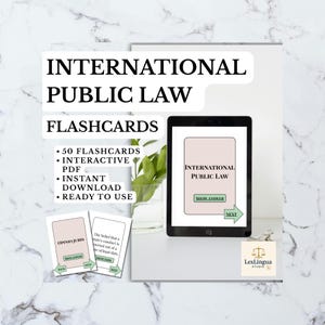 50 International Public Law Flashcards – Legal English Study Tool for Law Students & Lawyers – Public International Law Notes PDF