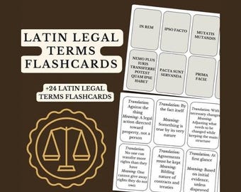 Law Terms Flashcards: Legal Vocabulary, ESL Law Review (Digital Download)