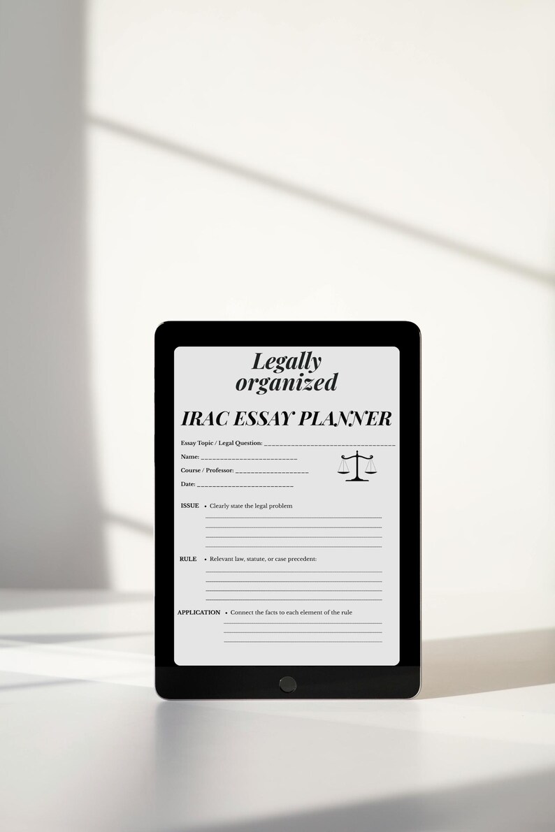 IRAC Essay Planner | Law School Writing Template | Legal Analysis ...