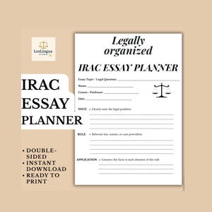 IRAC Essay Planer: Vorlage für das Schreiben der Rechtsfakultät (PDF herunterladbar)