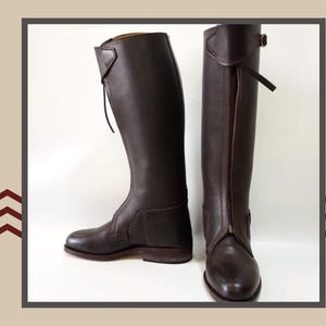 Handgefertigte Leder Reitstiefel im Vintage Stil