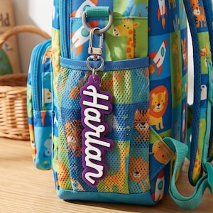 Personalized Name Keychain, Custom Backpack Tag for Kids, Acrylic Bag Charm, School Lunchbox Tag, Back to School Gift