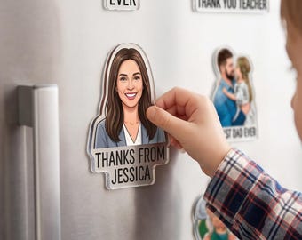 Personalized Kids Acrylic Magnet, Custom Photo Fridge Magnet for Back to School, Student Locker Gift, School Keepsake,First Day School Gift