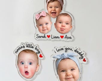 Magnete personalizzato con foto divertente, magnete da frigo con viso personalizzato, regalo ricordo per coppie, animali domestici e famiglie.