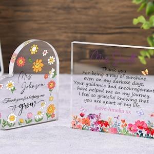 Personalisierte Acrylplakette, Schulanfanggeschenk, Geschenk für die Wertschätzung des Lehrers, Dankesplakette für das Jahresende, Geschenk für die Wertschätzung des Lehrers