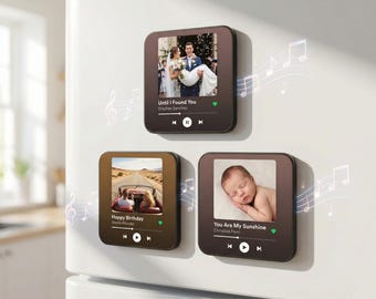 Personalisierter Foto Musik Kühlschrankmagnet - Unser Song Valentinstag Geschenk, Benutzerdefinierter Foto Musik Kühlschrankmagnet für Mama Oma, Geschenk zum Jahrestag für Ihn