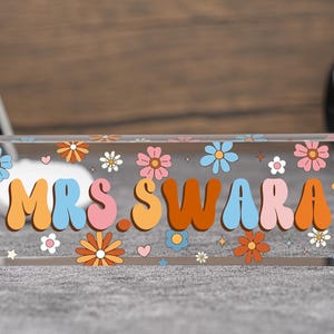 Custom Teacher Name Desk Plate,Teacher Personalized Acrylic Plaque,Teacher Appreciation Gift,Back To School Teacher Gifts Personalized