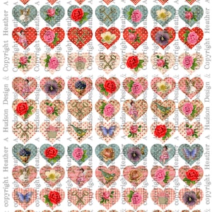 Konversation Herzen Bilder Karte Basen VintageValentine es Day Valentinstag Tags digitale Collage Blatt druckbare