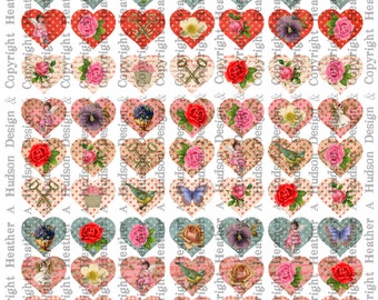Conversation Hearts Images Card bases VintageValentine's Day Valentine tags Digital Collage sheet Printable