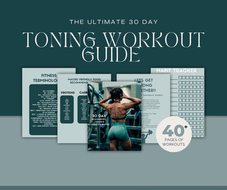 Work Out Terminology 30 DAY Beginners Toning Workout Guide - Etsy