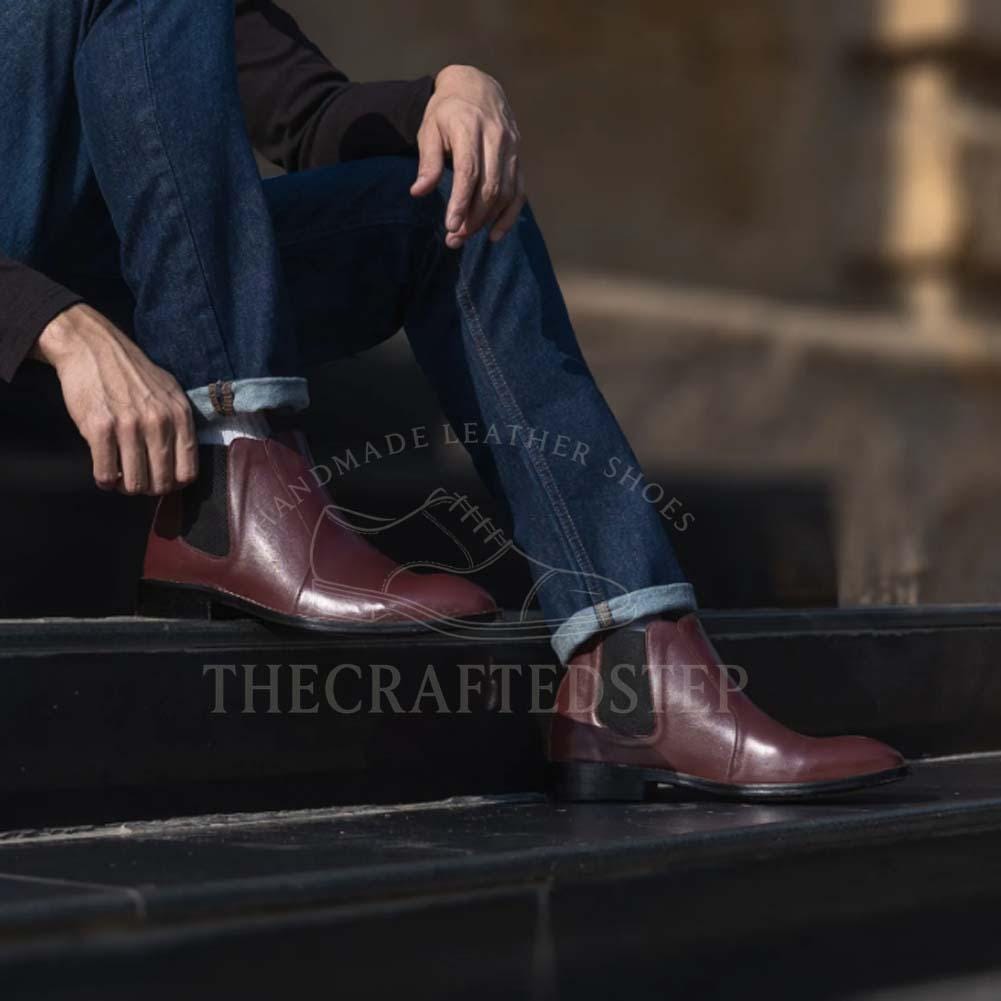 Handmade Luxury Turkish Chelsea Boots – Genuine Cow Leather – US Size 11 Brand Men main image 2