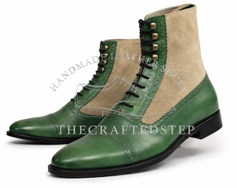 Handcrafted Real Leather Suede Ankle Boots Luxury Formal Office Party Footwear for Stylish Men