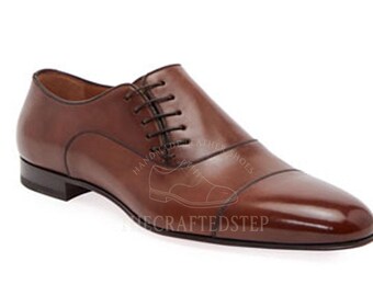 Handcrafted Men's Brown Oxfords shoes With Unique Side Lace Up Style | Oxford Designed Shoes For Elegance And Everyday Wear.