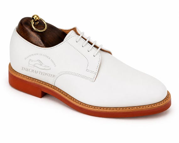 Oxford Style Men's New Handmade White Color Formal leather Shoes