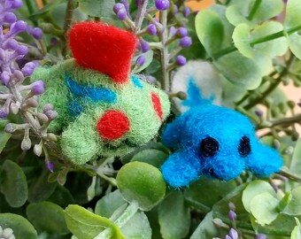 Otamamon Felted Figure | Digimon Adventure Miniature | Anime Desk Buddy Fan Gift