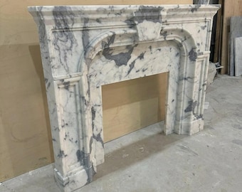 Prestige Calacatta Mantel - Sculpted Marble Surround | Luxe Fireplace Accent M7S001