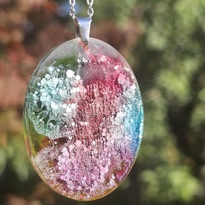 No. 33 “Aurora in Glass” Epoxy resin pendant, charm, mystical, amulet, magical, handmade, including stainless steel chain and gift box