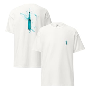 Cyan Bullet T-Shirt • Blue Drip Graphic Tee • Unisex Cotton Streetwear Shirt • Bold Urban Statement • UrbanIconPrints
