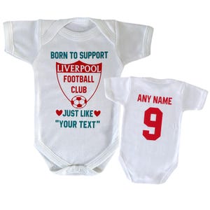 Personalized Liverpool Football Club Baby Bodysuit: Fan Gift, Custom Name & Number