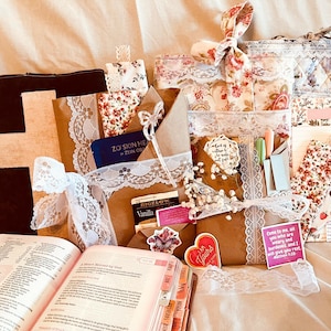 Blind Date with Jesus | Cozy Christian Gift Box for Women | Faith Devotional, Coffee, Handmade Sleeve
