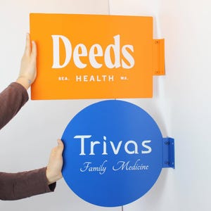 Custom Storefront Blade Sign  |Hanging Metal Blade Sign | Custom Business Sign | 2D Metal Blade sign |Business Blade Sign | Custom Flag Sign