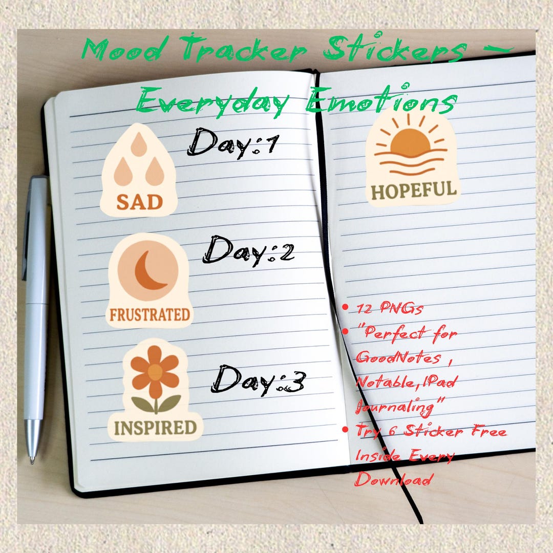 Mood Tracker Stickers – Everyday Emotions | Digital Download ...