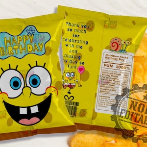spongebob birthday chip bag