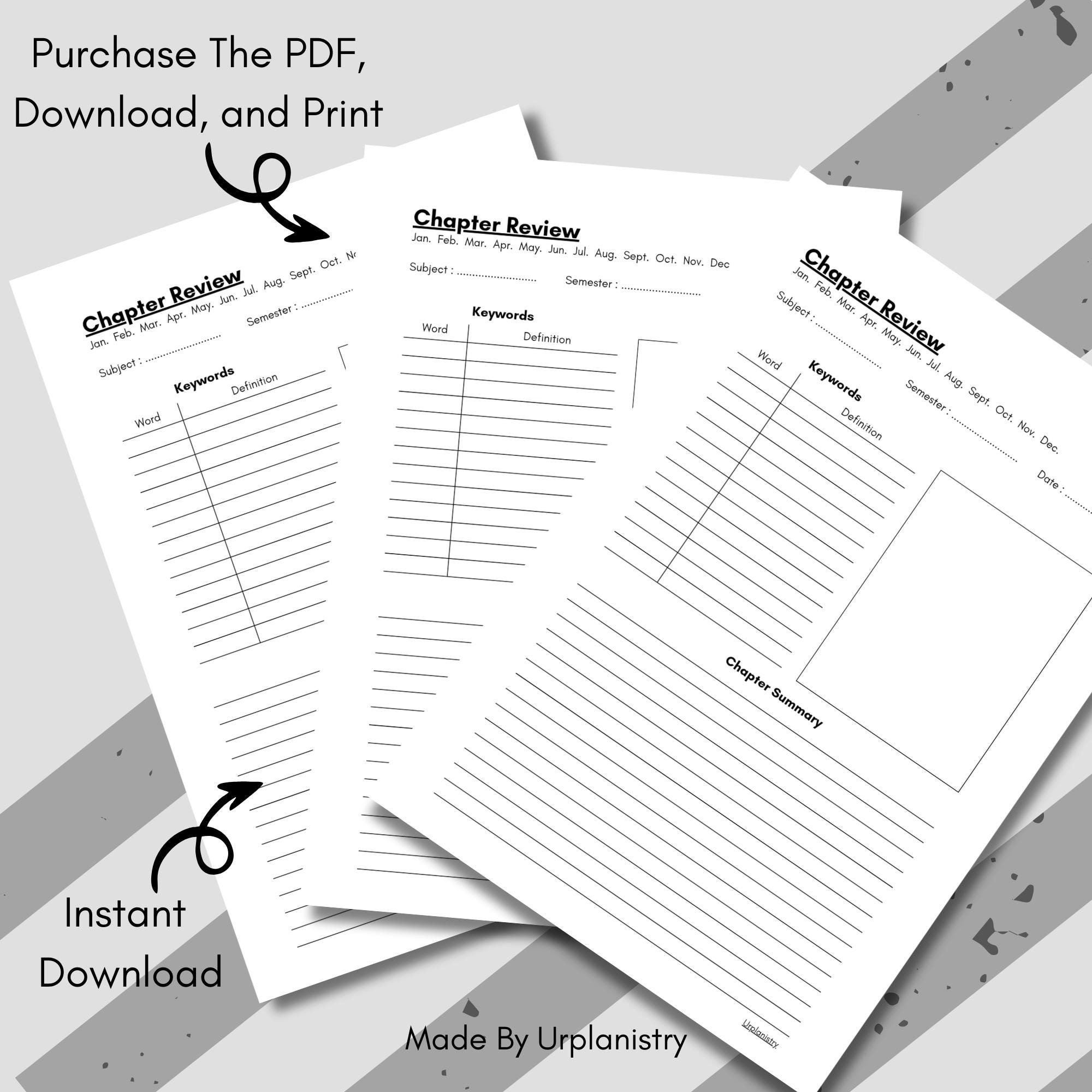 A4 Pdf Chapter Designs Chapter Review Template Printable | Study Notes, Book Summary, Academic ...