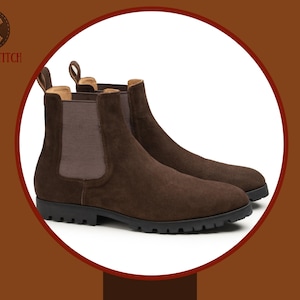 Handmade Brown Suede Chelsea Boots for Men – Custom Ankle Boots, Slip-On Leather Boots, Premium Casual & Formal Dress Shoes