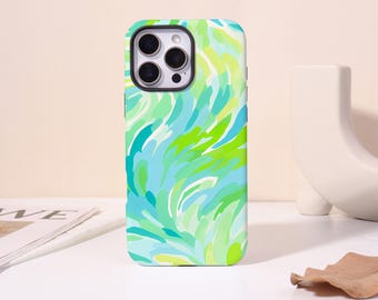 Green Gradient Phone Case For iPhone 17 Pro,iPhone 16 15 14 Plus,13 12 Mini,XR XSMAX SE2020,Magnetic Cover,Tough Case,Magsafe Case