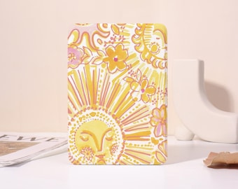 Yellow Sun Collage aanpasbare hoes voor Kobo Clara Color, Kobo Libra Color, Paperwhite 11 12th, Kindle 2024, Kindle 12th, Kindle Colorsoft, band