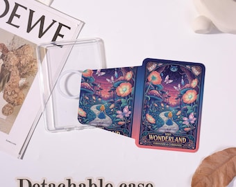 Wonderland Girl Magnetisch afneembaar Kindle-hoesje voor Paperwhite 5/6/7/10/11/12 Kindle 8/10/11/12, MagSafe Clear Back Cover, gepersonaliseerde cover