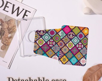 Retro patronen magnetische afneembare Kindle-hoes voor Paperwhite 5/6/7/10/11/12 Kindle 8/10/11/12, magSafe heldere achterkant, gepersonaliseerde hoes