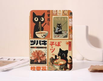 Cat Collage aanpasbare hoes voor Kobo Clara Color, Kobo Libra Color, Paperwhite 11 12th, Kindle 2024, Kindle 12th, Kindle Colorsoft, band