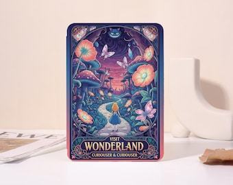 Wonderland aanpasbare hoes voor Kobo Clara Color, Kobo Libra Color, Paperwhite 11 12th, Kindle 2024, Kindle 12th, Kindle Colorsoft, band