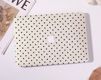 Polka Dot Grid Matte MacBook-hoes, 2026 MacBook Neo A18, Pro13 14 15 16, Air 15 13 11, M5/M4, harde schaal, aanpasbare geschenken