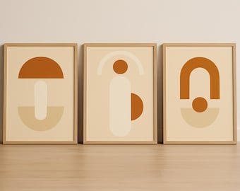 Japandi Wall Art Set – Minimalist Earth Tone Prints (Digital Download)
